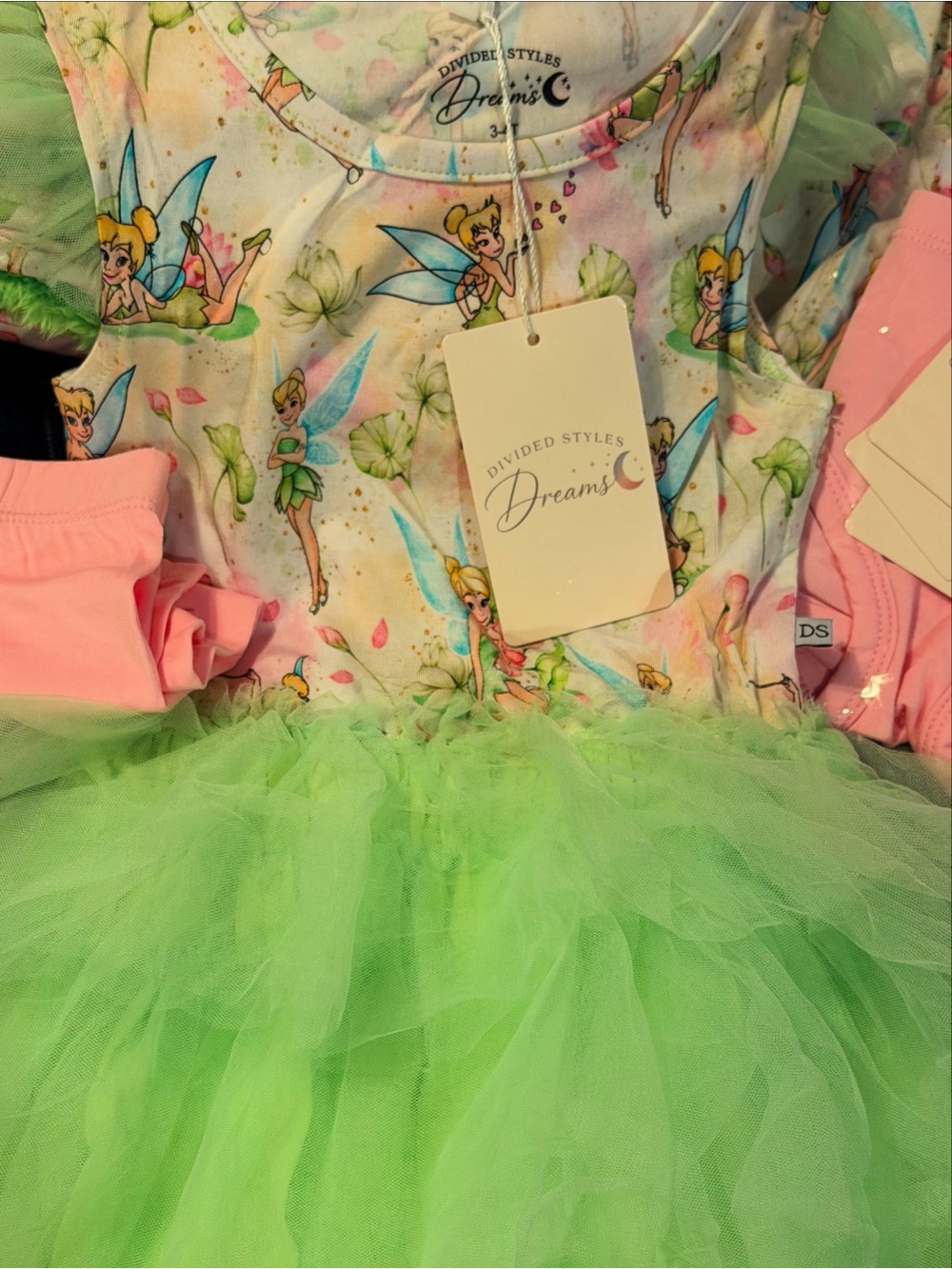 Divided Styles Dreams TinkerBellFairy Green Tutu Tulle Dress